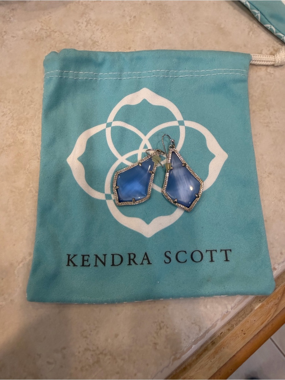 Kendra Scott Faceted Periwinkle Blue Pendant Earrings